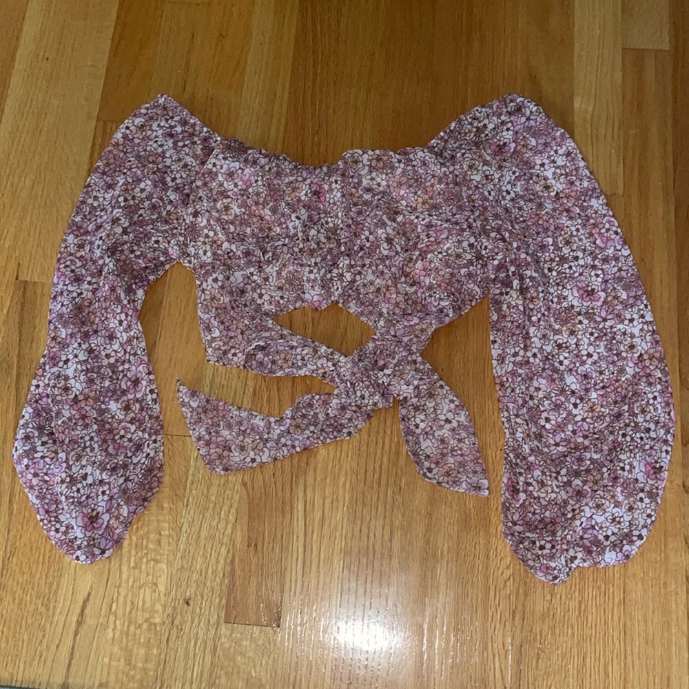 Pink Floral Crop Top
